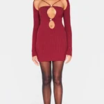 Elegant Red Sleeveless Bodycon Party Dress