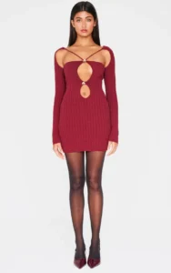 Elegant Red Sleeveless Bodycon Party Dress