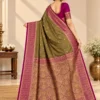 Shruti Salem Silk Saree detailed magenta and gold zari pallu