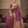 Wine Purple Salem Silk Saree for Women with rich gold pallu and traditional detailing