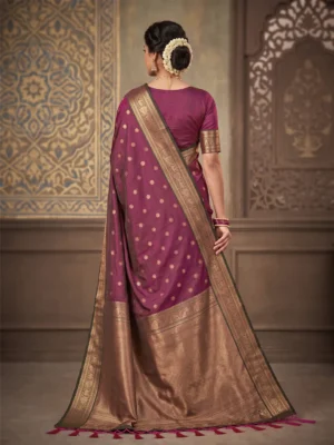 Wine Purple Salem Silk Saree for Women - Beautiful Traditional Sarees Hover Image